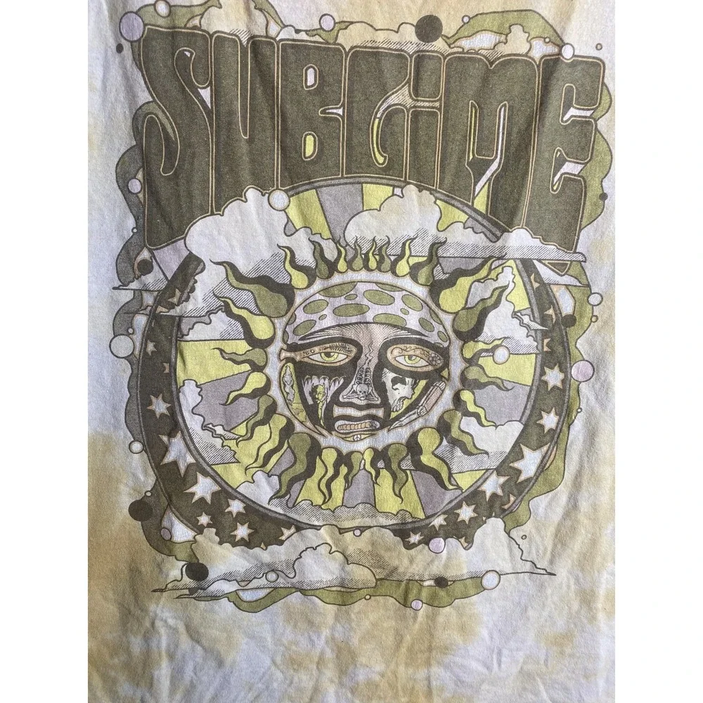 Sublime 1X Yellow Distressed Cotton Graphic Tee Shirt
